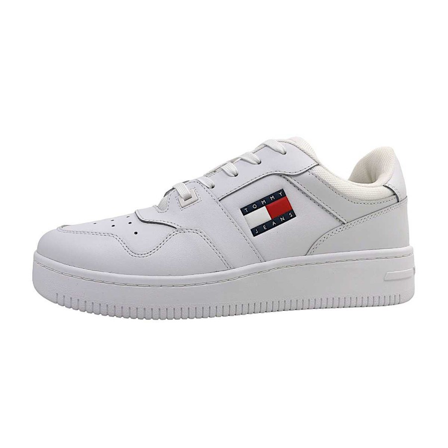 Tommy Hilfiger Tommy Hilfiger Retro Basket Em0Em01395 Weis Ybr Weiss