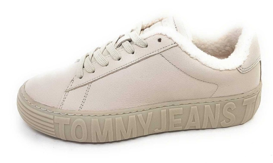 Tommy Hilfiger Tommy Hilfiger New Cupsole Leat Wl En0En2274Aev Weis Aev- Bleached Stone