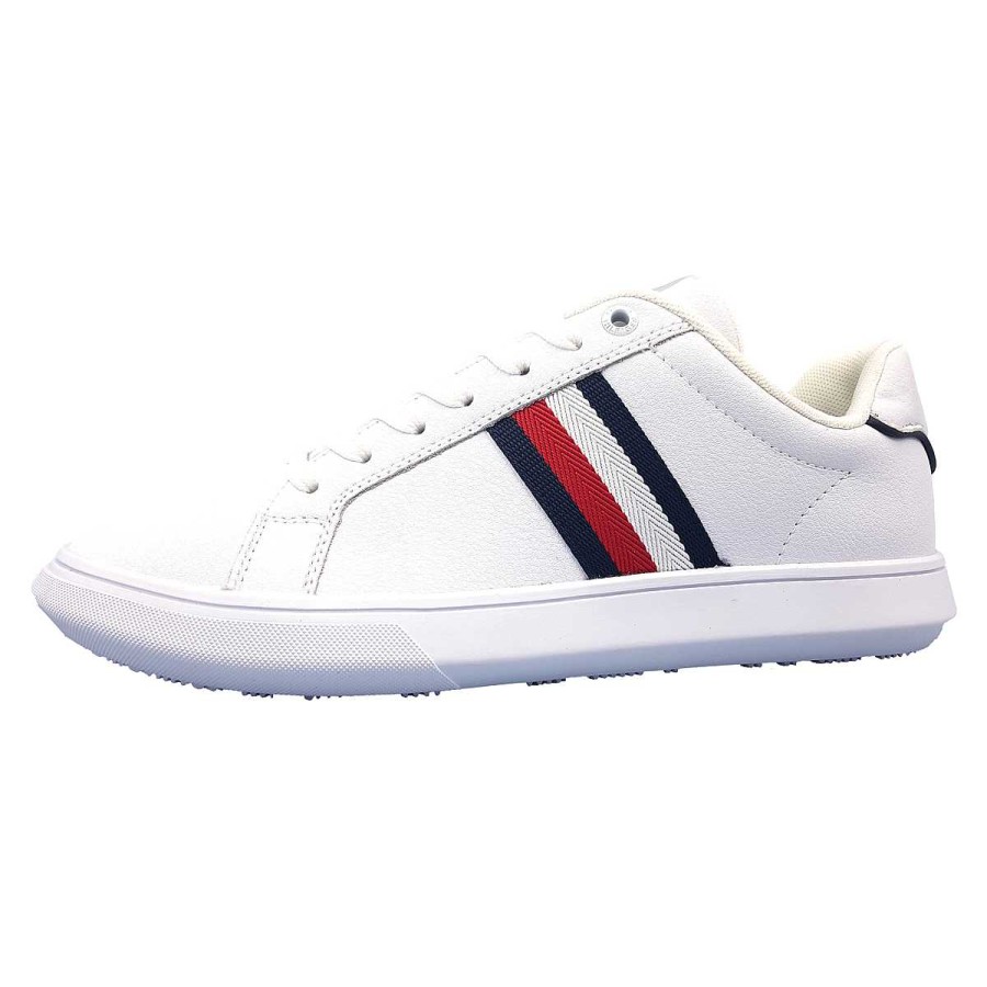 Tommy Hilfiger Tommy Hilfiger Leather Sneaker Fm0Fm04732 Weis Ybs White