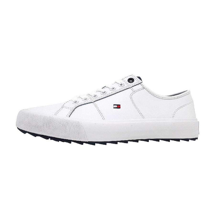 Tommy Hilfiger Tommy Hilfiger Core Vulc Cleated Lth Fm0Fm04821 Weis Ybs White