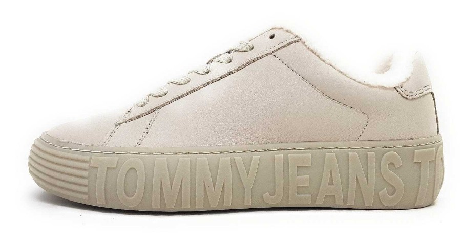 Tommy Hilfiger Tommy Hilfiger New Cupsole Leat Wl En0En2274Aev Weis Aev- Bleached Stone